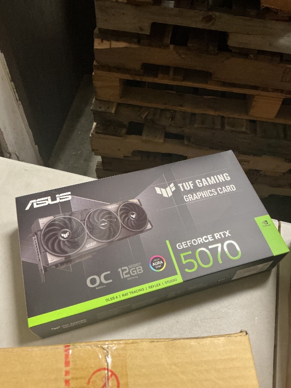 Photo 1 of ASUS TUF Gaming GeForce RTX ™ 5070 12GB GDDR7 OC Edition Gaming Graphics Card (PCIe® 5.0, HDMI®/DP 2.1, 3.125-slot, Military-Grade Components, Protective PCB Coating, axial-tech Fans)