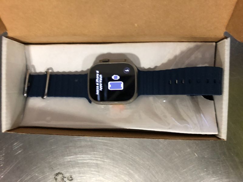 Photo 1 of locked***********************************Apple Watch Ultra 2 [GPS + Cellular, 49mm] - Titanium Case with Blue Ocean Band, One Size (Renewed)