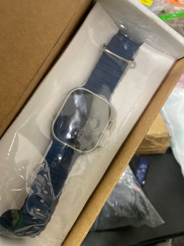 Photo 1 of locked----------------------------------Apple Watch Ultra 2 [GPS + Cellular, 49mm] - Titanium Case with Blue Ocean Band, One Size (Renewed)