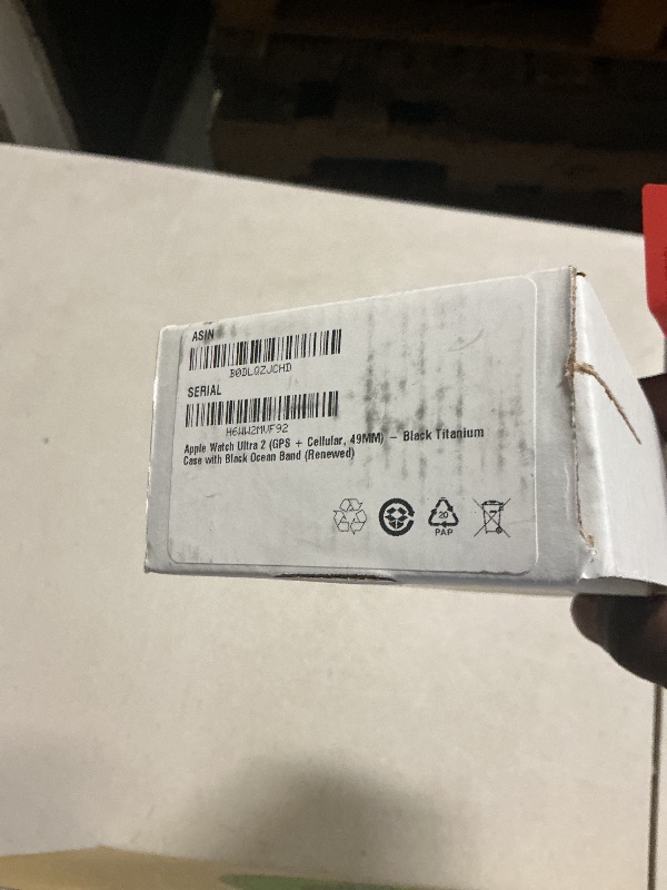 Photo 1 of Apple Watch Ultra 2 (GPS + Cellular, 49MM) - Black Titanium Case with Black Ocean Band (Renewed)