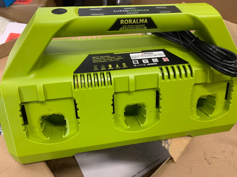 Photo 1 of 18V 6-Ports Replacement Battery Charger Station for Ryobi P180 P135 P120 P118 P117 Charger, fit for Ryobi 18 Volt ONE+ P102 P104 P105 P106 P107 P108 P109 Lithium Battery