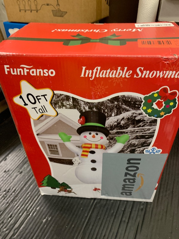 Photo 1 of 10 FT Christmas Inflatables Snowman Outdoor Yard Decorations, Giant Blow Up Snowman, Built-in Bright LED Lights, Huge Xmas Blowups Snow Man Outside Holiday Decor for Garden Patio Porch Lawn Home Party