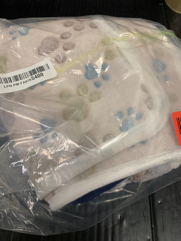 Photo 1 of 1 Pack 3 Blankets Super Soft Fluffy Premium Fleece Pet Blanket Flannel Paw Printed Throw for Dog Puppy Cat (Medium 30x20'', Beige, Grey, Navy)