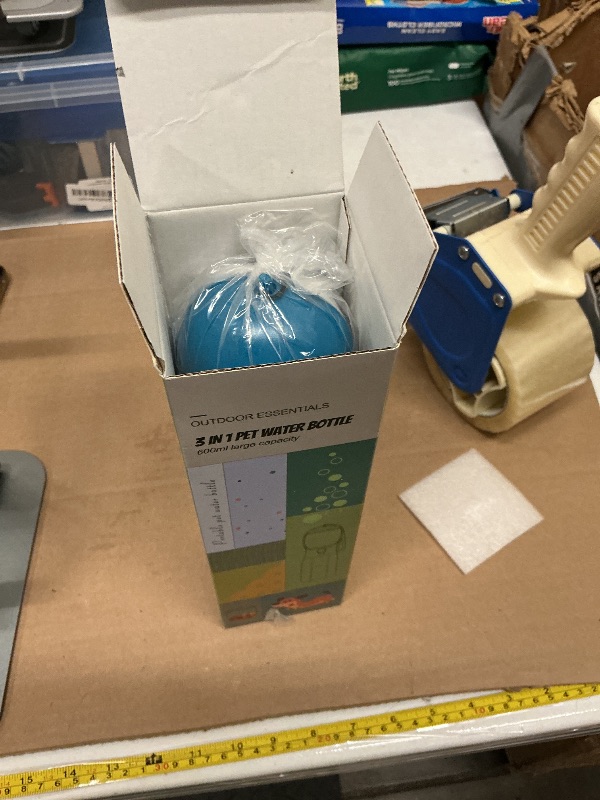 Photo 1 of 20oz Dog Water Bottle with Food Container & Poop Bag Dispenser | Leak-Proof Portable Pet Water Dispenser with Carabiner Clip | for Walking, Hiking, Travel (Cyan, 20oz)