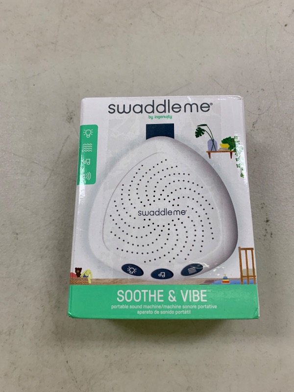 Photo 1 of SwaddleMe by Ingenuity Soothe & Vibe – Portable Sound Machine & Soother for Baby, White