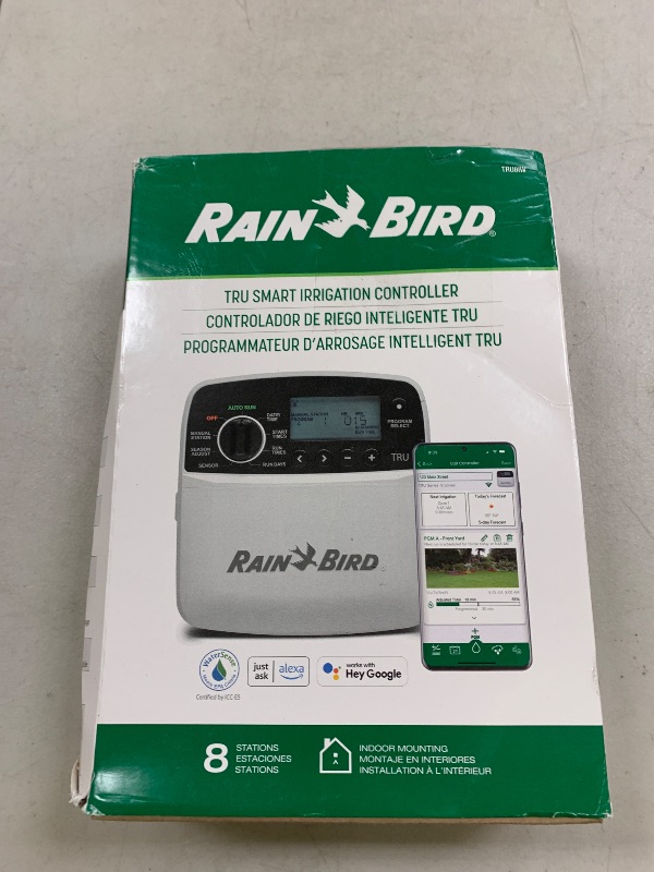 Photo 1 of Rain Bird TRU8IW Timer and Smart WiFi Module Bundle, Program-Based Indoor Irrigation Sprinkler Controller/Timer, 8-Zone/Station