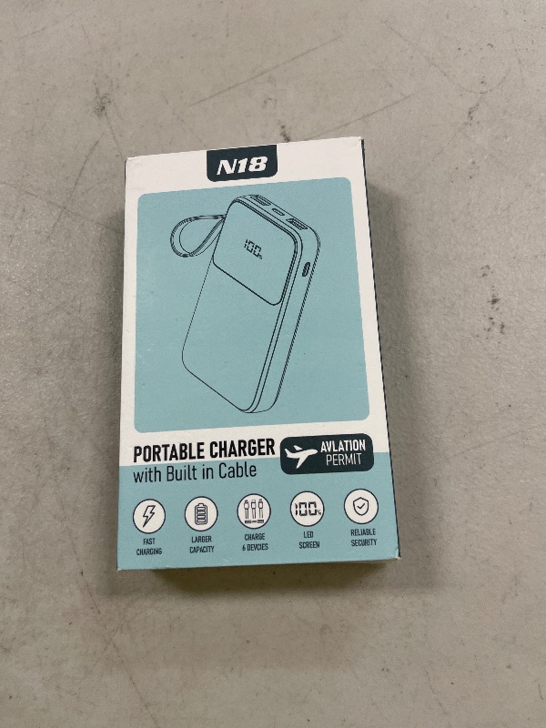 Photo 1 of Power Bank, 15000mAh Portable Charger with Built in Cable, 22.5W Fast Charging, 6 Outputs, Slim Travel Essential Battery Pack with LED Display, Compatible with iPhone 16/15/14/13, Samsung, iPad, etc