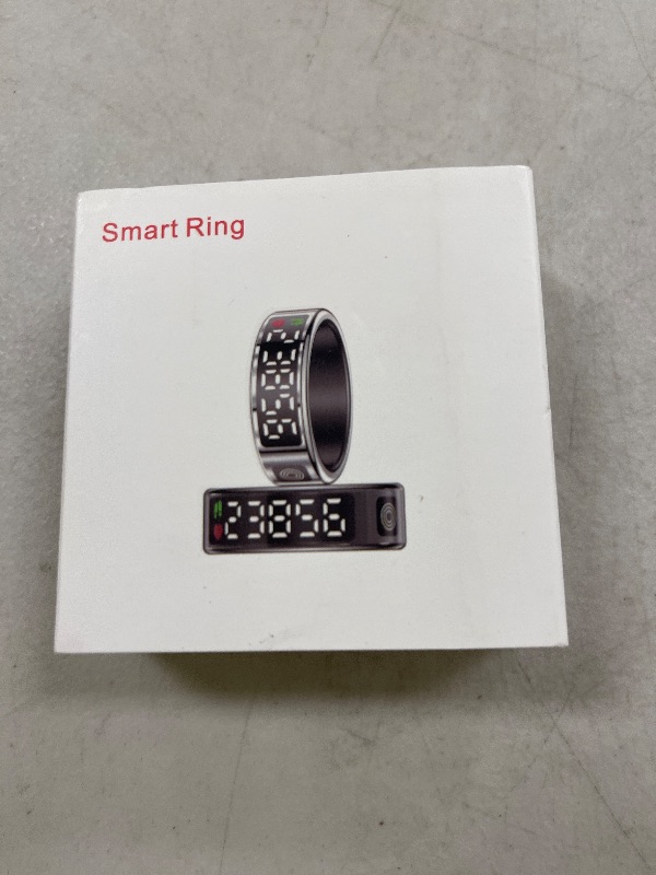 Photo 1 of Smart Ring Fitness Sleep Health Tracker Rings for Men Women, LED Display Smart Ring Health Tracker Heart Rate, Blood Oxygen, Sleep & Step Monitor, No Subscription, IP68 Waterproof (Black #11)