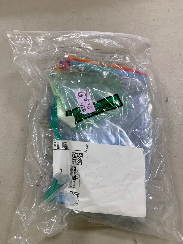 Photo 1 of EOOUT 24pcs Plastic Envelopes Poly Zip Envelopes Files Zipper Folders, A4 Size, Letter Size, 10 Colors, for School Office Travel Storage Supplies