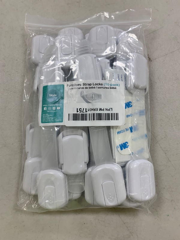 Photo 1 of Baby Proofing Child Safety Locks (16 Pack) by Skyla Homes - The Safest, Quickest and Easiest 3M Adhesive Cabinet Latches, No Screws & Magnets, Multi-Purpose for Furniture, Kitchen, Ovens, Toilet Seats