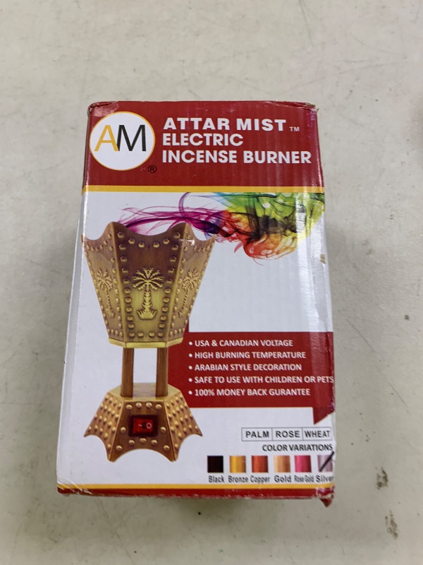 Photo 1 of AM Bakhoor Electric Incense Burner - Oud Frankincense Resin Burner 6.5 Inches Tall (Hexagon) (Silver)
