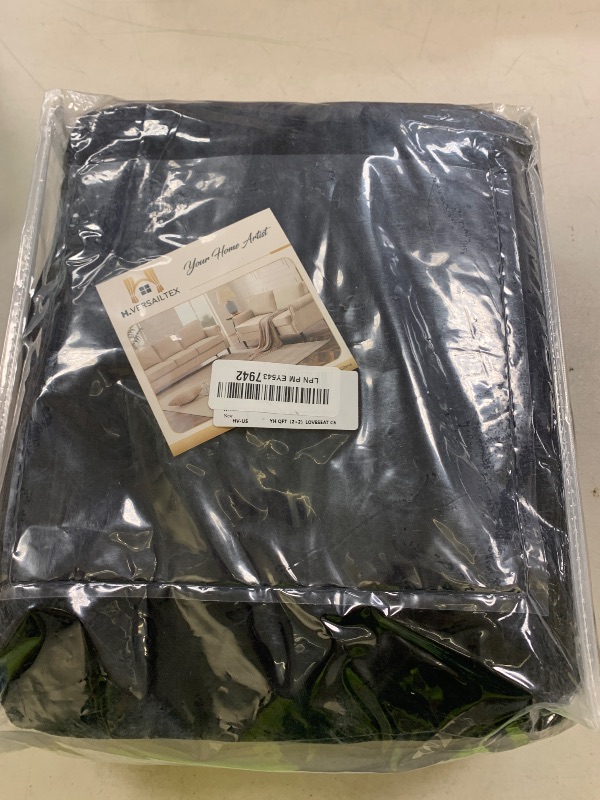 Photo 1 of H.VERSAILTEX Real Velvet Plush 3 Piece Stretch Sofa Covers Couch Covers for 2 Cushion Couch Loveseat Covers Width Up to 72 Inch Feature Thick Soft Stay in Place (Medium Sofa, Black)