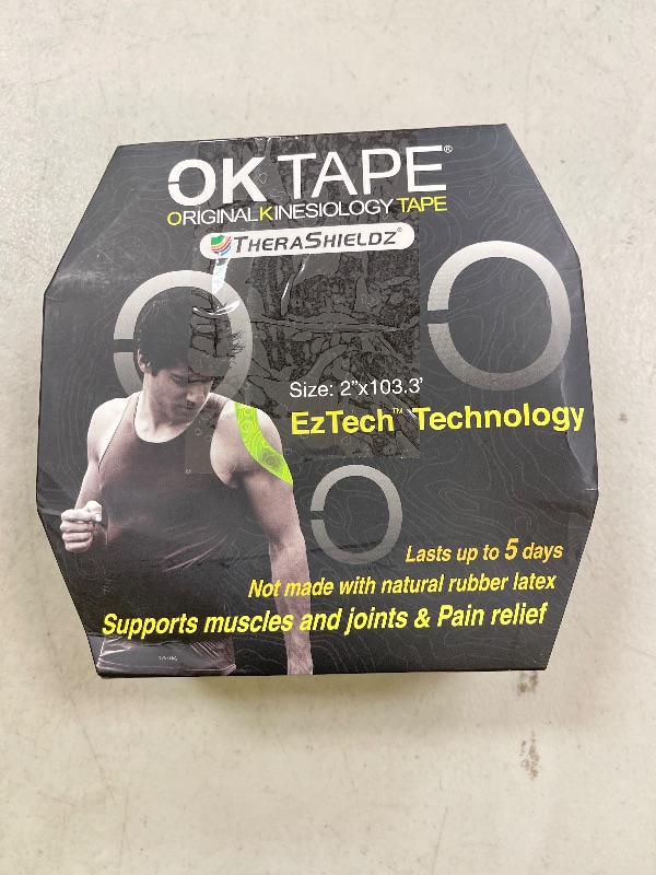 Photo 1 of (2in X 103 Feet) OK TAPE PRO Bulk Kinesiology Tape, Original Elastic Latex Free Kinesiology Therapeutic Tape, Free Cut Printed, Beige+Beige
