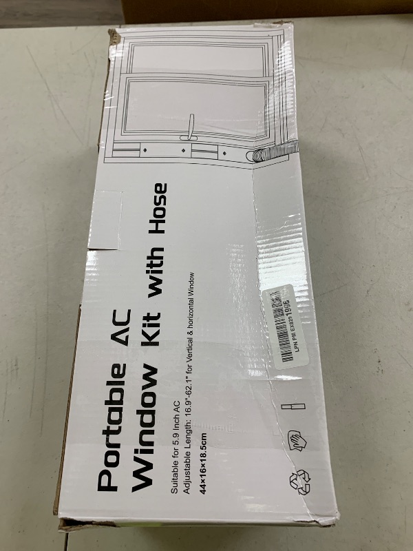 Photo 1 of Kxuhivc Portable Air Conditioner Window Vent Kit, Adjustable Window Seal with 5.9 Inch Diameter, 59 Inch Length Exhaust Hose for A/C Unit Universal for Sliding Horizontal or Vertical Window