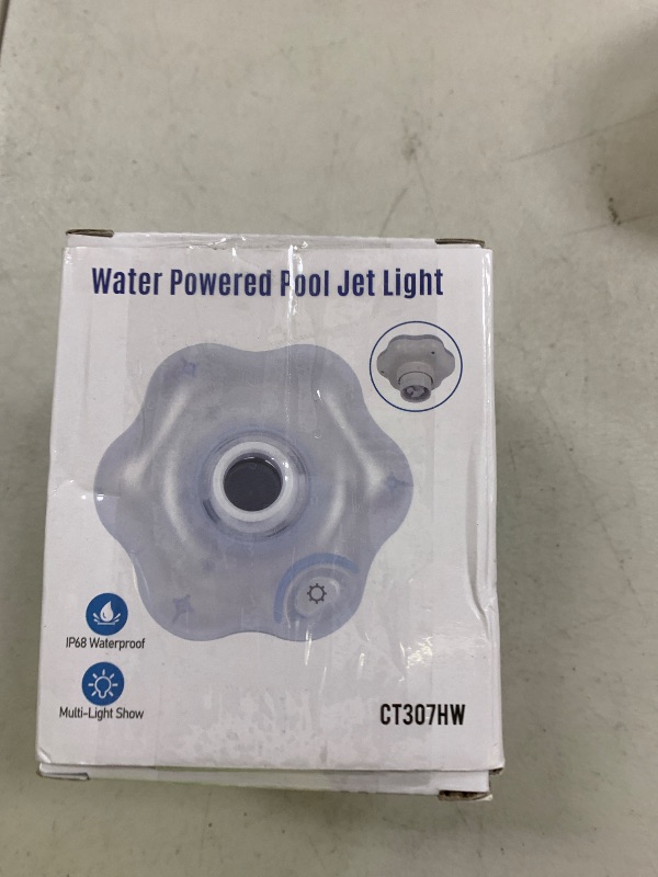 Photo 1 of Goallim Pool Jet Light, RGB Color Changing Pool Return Light for Above Ground/Inground Pools, IP68 LED Hydro-Powered Pool Return Jet Lights for Pools Decor(No Batteries Needed) - White, 1PC