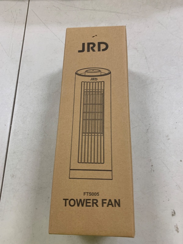 Photo 1 of JRD 13" Tower Fan for Bedroom, 23ft/s Bladeless Desk Fan with 3 Speeds, 80 Degree Oscillating, Quiet Operation, Compact & Portable Table Fan for Bedroom Home Office Desktop