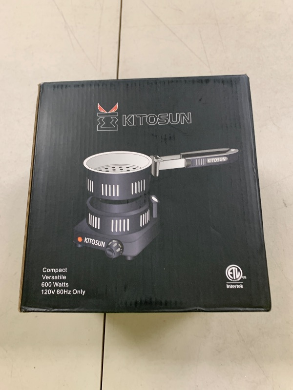 Photo 1 of Electric Stove Coconut Charcoal Starter - ETL Approved Hot Plate Durable Faster Coal Burner 120V~600W with Detachable Handle Stainless Steel Grill & Rack Smart Heat Control Long Cable for BBQ Kitchen