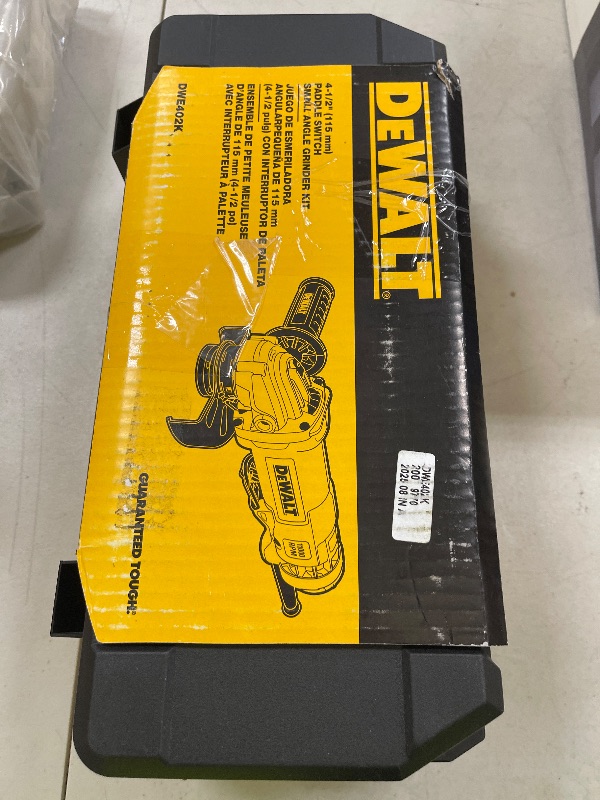 Photo 1 of DEWALT 20V MAX* Angle Grinder Tool Kit, 4-1/2-Inch (DCG412P2)
