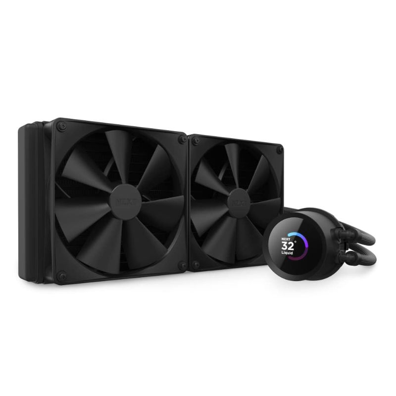 Photo 1 of NZXT Kraken 280 - RL-KN280-B1-280mm AIO CPU Liquid Cooler - Customizable 1.54" Square LCD Display for Images, Performance Metrics and More - High-Performance Pump - 2 x F140P Fans - Black
