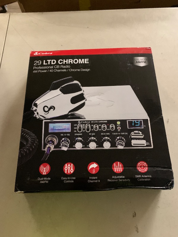 Photo 1 of Cobra 29 LTD Chrome AM/FM Professional CB Radio - Easy to Operate, Emergency Radio, Instant Channel 9, 4-Watt Output, Full 40 Channels, Adjustable Receiver and SWR Calibration, Chrome
