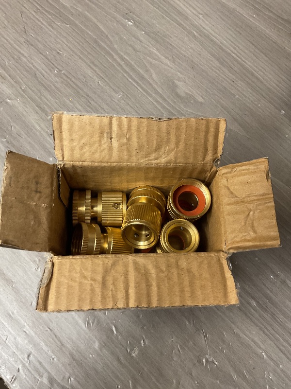 Photo 1 of SHOWNEW Garden Hose Quick Connectors, Solid Brass 3/4 inch GHT Thread Easy Connect Fittings No-Leak Water Hose Male Female Value Pack (5)