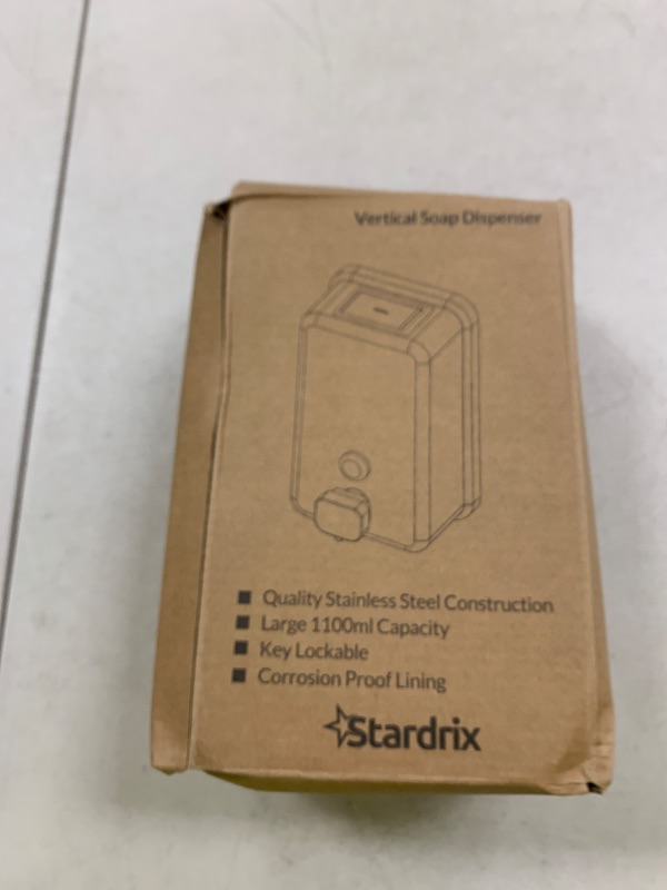 Photo 1 of Stardrix Matte Black Stainless Steel Vertical 1100ml/37oz Capacity Commercial-Grade Soap Dispenser, Wall-Mounted Bathroom Hand Soap Dispenser with Corrosion-Proof Lining and Anti-Leak Pump