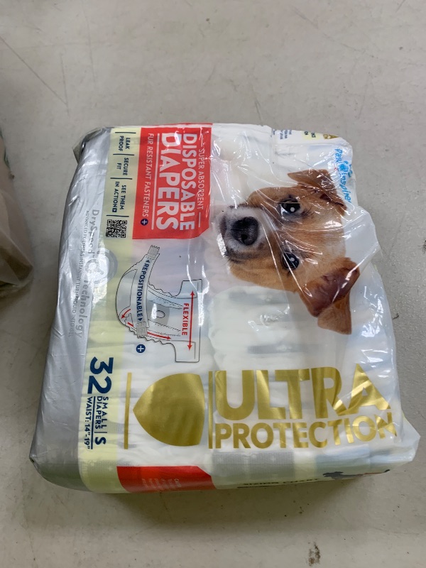 Photo 1 of Paw Inspired 32ct Disposable Dog Diapers | Female Dog Diapers Ultra Protection | Diapers for Dogs in Heat, Excitable Urination, or Incontinence (Small)