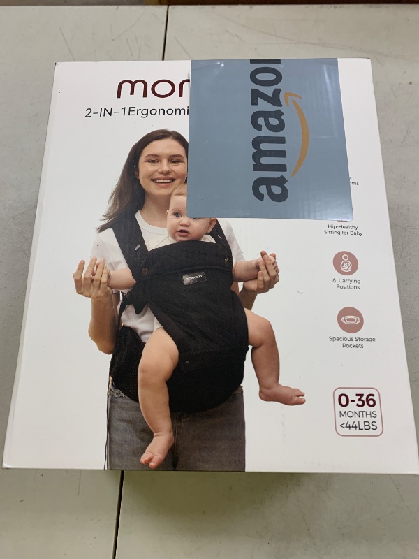 Photo 1 of Momcozy Baby Carrier with Hip Seat, 2-in-1 Forward-Facing Carry for Active Babies, Detachable Hands-Free Infant Carrier up to 44lbs, All Seasons Toddler Carrier Fits Waist Sizes up to 45 Inches, Black