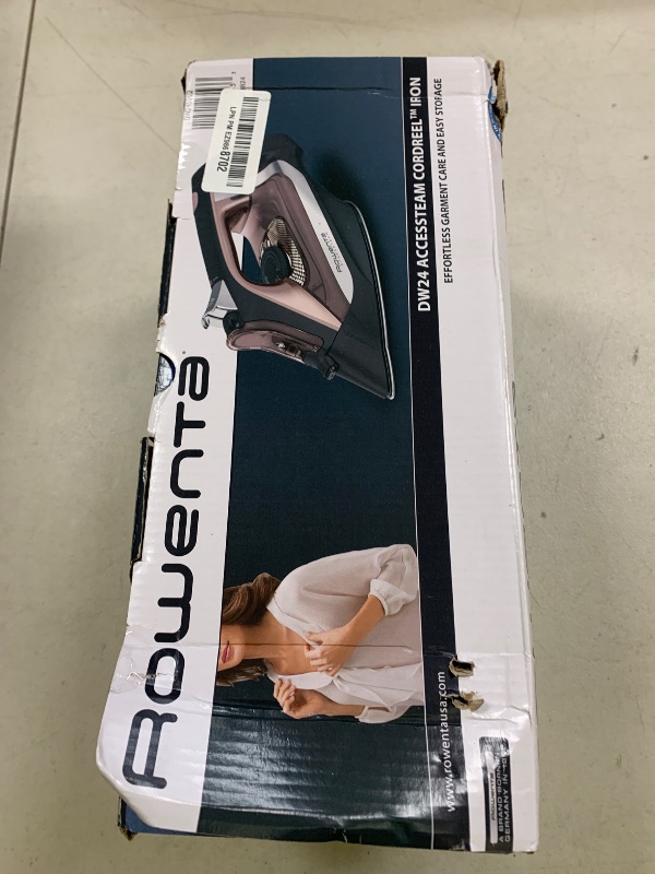 Photo 1 of Rowenta Access Stainless Steel Soleplate Steam Iron with Retractable Cord, Powerful Steam Diffusion, Auto-off and Anti-Drip, 1725 Watts, Black Clothes Iron, DW2459