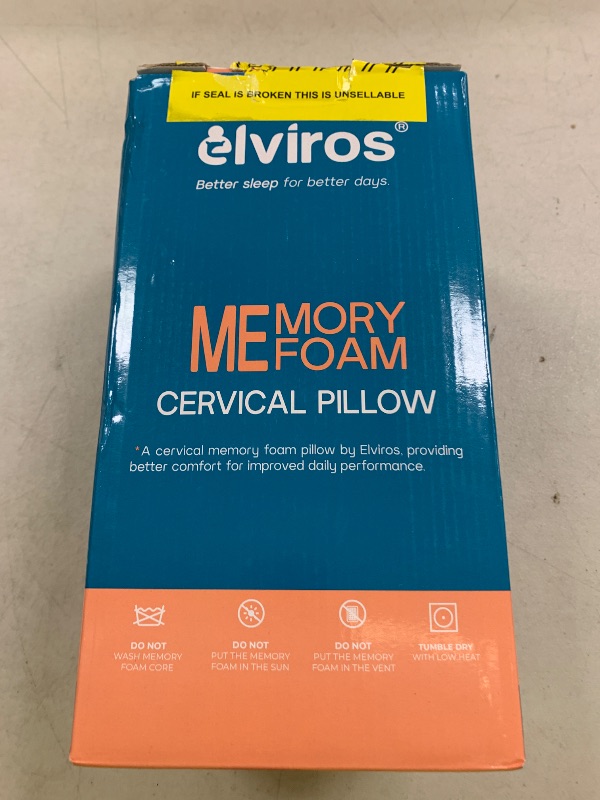 Photo 1 of Elviros Cervical Memory Foam Pillows for Neck and Shoulder Pain, Ergonomic Orthopedic Sleeping Support Pillow for Side Sleepers, Back and Stomach Sleepers (Small)