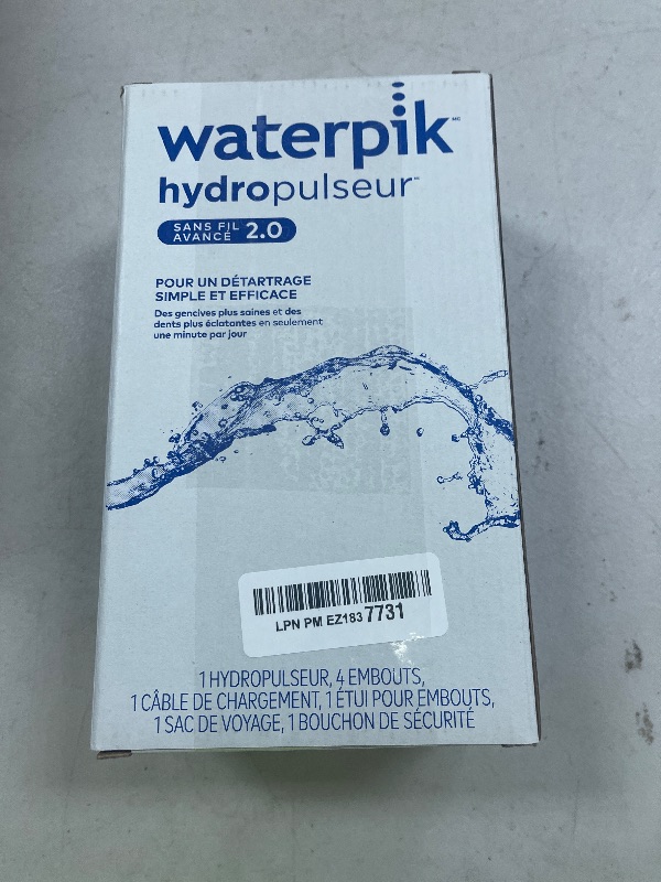 Photo 1 of Waterpik Cordless Advanced 2.0 Water Flosser For Teeth, Gums, Braces, Dental Care With Travel Bag and 4 Tips, ADA Accepted, Rechargeable, Portable, and Waterproof, White WP-580, Packaging May Vary