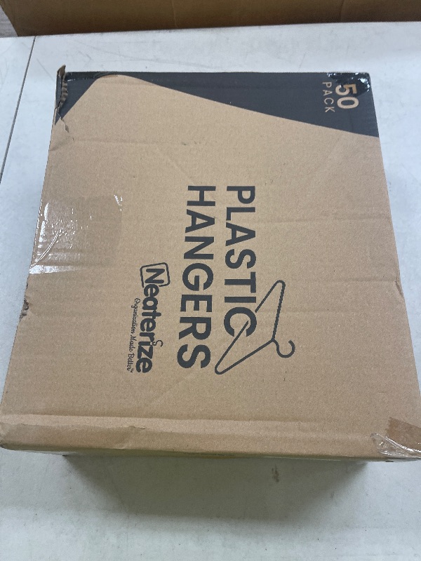 Photo 1 of Plastic Hangers 50 Pack White - Clothes Hangers - Makes The Perfect Coat Hanger and General Space Saving Clothes Hangers for Closet - Percheros Ganchos para Colgar Ropa Hangars