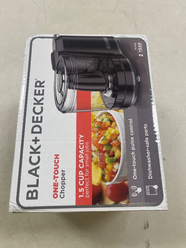 Photo 1 of BLACK+DECKER 1.5-Cup Electric Food Chopper, One Touch Pulse, 150W Motor, Stay-Sharp Blade, Dishwasher Safe
