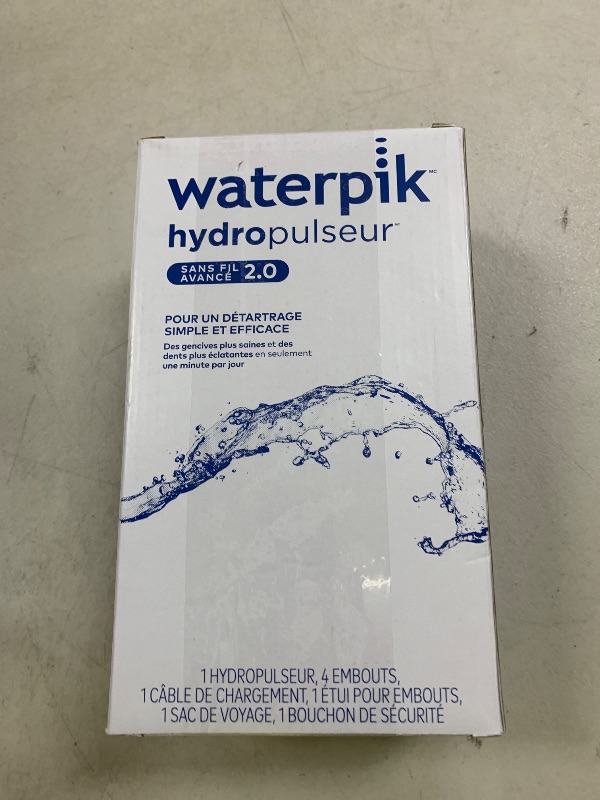 Photo 1 of Waterpik Cordless Advanced 2.0 Water Flosser For Teeth, Gums, Braces, Dental Care With Travel Bag and 4 Tips, ADA Accepted, Rechargeable, Portable, and Waterproof, Blue WP-583, Packaging May Vary