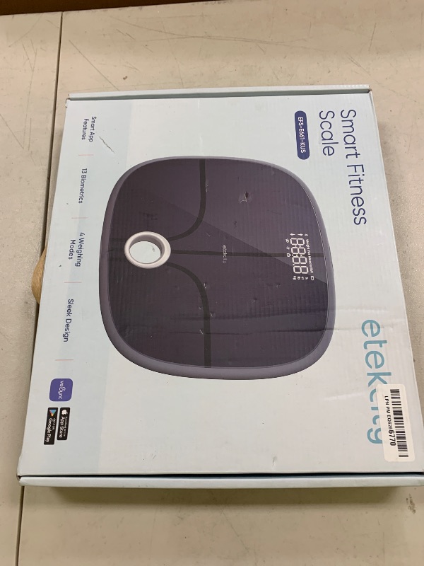 Photo 1 of Etekcity Smart Rechargeable Scale for Body Weight, BMI, Fat, Muscle Mass, Digital Bathroom Scale with 13 Metrics, Secret Mode, Bluetooth Connect to Free Apps, Stealth Black