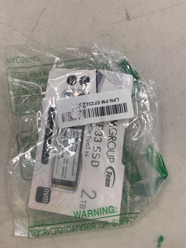 Photo 1 of TEAMGROUP MP33 2TB SLC Cache 3D NAND TLC NVMe 1.3 PCIe Gen3x4 M.2 2280 Internal Solid State Drive SSD (Read/Write Speed up to 1,800/1,500 MB/s) Compatible with Laptop & PC Desktop TM8FP6002T0C101