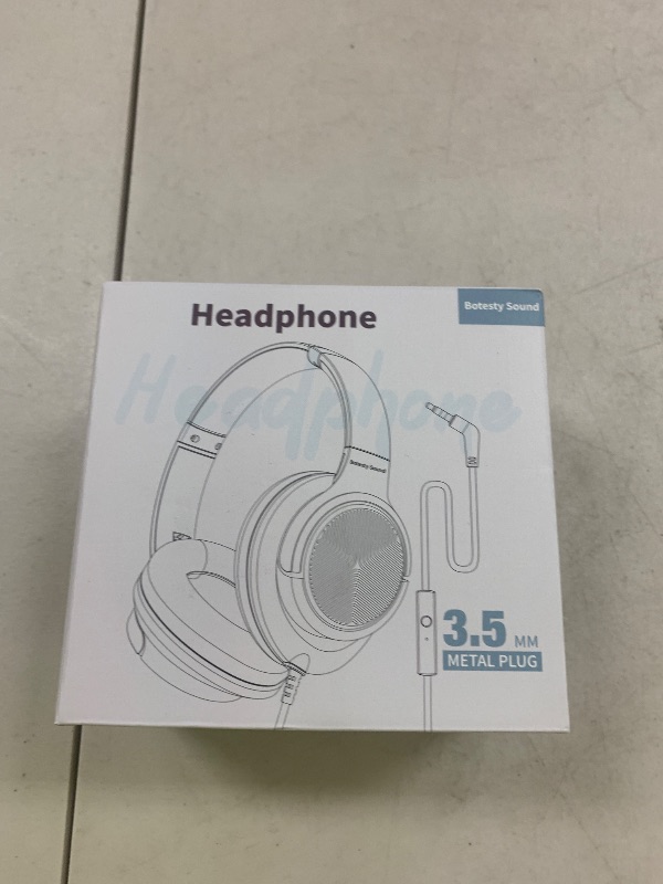 Photo 1 of Botesty Sound Headphones Wired with Microphone, Over Ear Foldable 3.5mm Plug in Headphones Corded with 4.9ft Tangle-Free Nylon Cord for Tablet, Laptop, MP3/4, School, Airplane Travel (Beige)