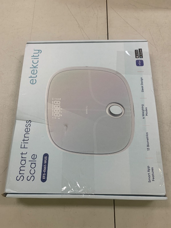 Photo 1 of Etekcity Smart Rechargeable Scale for Body Weight, BMI, Fat, Muscle Mass, Digital Bathroom Scale with 13 Metrics, Secret Mode, Bluetooth Connect to Free Apps, Rainbow White