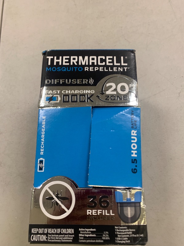 Photo 1 of Thermacell Mosquito Repellent E-Series Rechargeable Repeller; Patio Shield 20’ Mosquito Protection Zone; Includes 36-Hr Repellent Refill; No Flame or Scent; Bug Spray and Bug Zapper Alternative