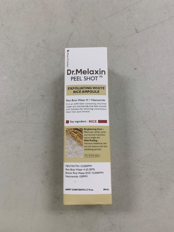 Photo 1 of Dr.Melaxin Peel Shot Glow White Rice Peeling Ampoule, Soft Exfoliating Face and Body Scrub Dead Skin Cells Remover for All Skin Types korean skin care 80ml