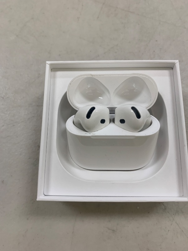 Photo 1 of Apple AirPods 4 Wireless Earbuds, Bluetooth Headphones, with Active Noise Cancellation, Adaptive Audio, Transparency Mode, Personalized Spatial Audio, USB-C Charging Case, Wireless Charging, H2 Chip