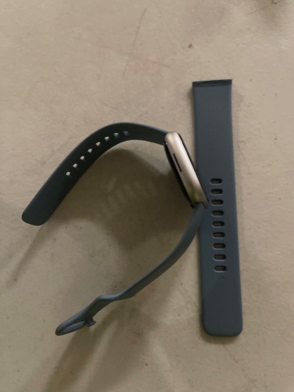Photo 1 of Fitbit Versa 4 Fitness Smartwatch with Daily Readiness, GPS, 24/7 Heart Rate, 40+ Exercise Modes, Sleep Tracking and more, Waterfall Blue/Platinum, One Size (S & L Bands Included)