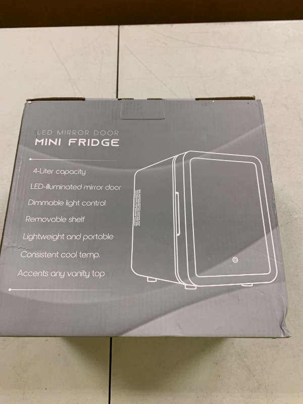 Photo 1 of Mini Fridge for Bedroom, 4L Beverage Cooler, Cooler & Warmer, Blue