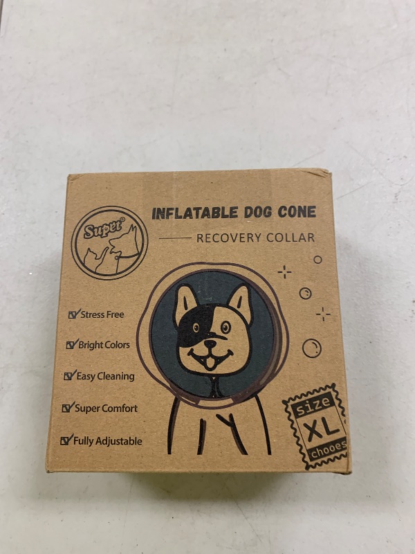 Photo 1 of Supet Raised Inflatable Dog Cone Collar to Stop Licking, Soft Dog Cone Alternative After Surgery, Doggie Neck Donut Collar for Small Medium Large Dogs