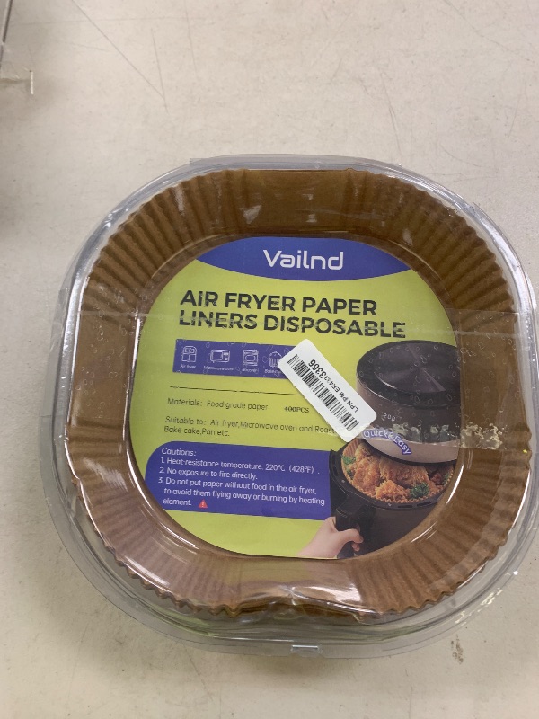 Photo 1 of 400 Pcs Air Fryer Paper Liners, 8" Square Air Fryer Liners Disposable, Heavy-Duty Parchment Paper for 5-8 qt Airfryer Basket, Non-Stick & Grease-Proof Baking Liner for Oven Pan