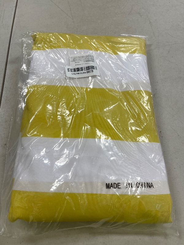 Photo 1 of Striped Outdoor Curtains for Patio Waterproof Weatherproof,Yellow and White Outdoor Curtains,Sun Blocking Privacy Grommet Outside Curtains Weighted Drapes for Gazebo Porch Pergola,2 Panels,54W x 84L