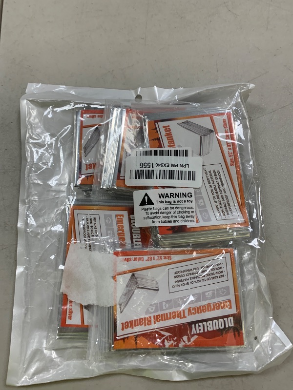 Photo 1 of DLOUBLEIY Emergency Thermal Blanket 5-Pack – Reusable Mylar Space Blanket for Camping, Car Survival Kit, Waterproof Outdoor Gear, Heavy-Duty Emergency Heat Retention