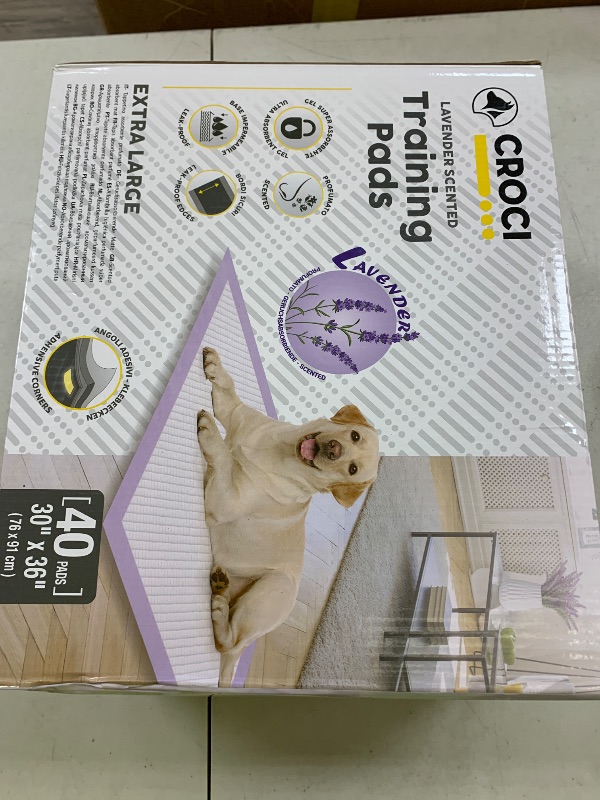 Photo 1 of CROCI Dog Pads Extra Large 30x36in, Puppy Pads with Adhesive Tabs Super Absorbent Up to 10 Cups, Disposable (40 Counts)