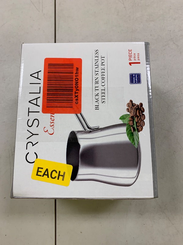 Photo 1 of Crystalia Turkish Coffee Pot 18/10 Stainless Steel, Stove Top Tea Maker, Milk Warmer, Greek Arabic Coffee Cezve Briki, 28 3/4 oz (Silver, Large)