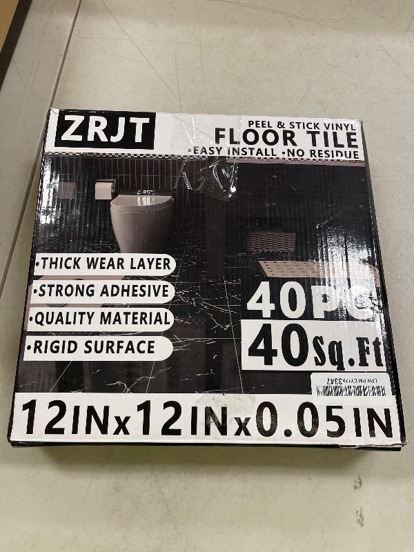 Photo 1 of 40-Pack 40 Sq.Ft Peel and Stick Floor Tiles Vinyl Matte Pattern Flooring, 12” x 12” Self Adhesive Vinyl Flooring DIY for Kitchen, Bathroom, Laundry, White Terrazzo Marble